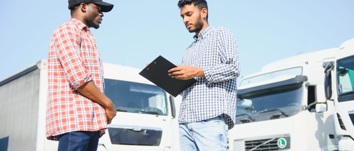 Logistics manager controlling truck driver schedule.